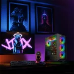 Spirit of Gamer Számítógépház - REBEL NX Black (fekete, ablakos, 4x12cm ventilátor, alsó táp,  ATX, 1xUSB3.0, 2xUSB2.0)