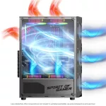 Spirit of Gamer Számítógépház - REBEL XT Black (fekete, ablakos, 4x12cm ventilátor, alsó táp,  ATX, 1xUSB3.0, 2xUSB2.0)