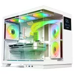 Spirit of Gamer Számítógépház - VIPER CRX White (fekete, ablakos, 6x12cm ventilátor, alsó táp,  ATX, 1x USB-C, 2x USB-A)