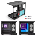 Spirit of Gamer Számítógépház - VIPER CRX Black (fekete, ablakos, 6x12cm ventilátor, alsó táp,  ATX, 1x USB-C, 2x USB-A)