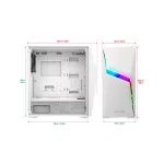 Spirit of Gamer Számítógépház - CLONE 4 White (fekete, ablakos, 2x12cm ventilátor, alsó táp,  ATX, 1xUSB3.0, 2xUSB2.0)