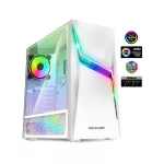 Spirit of Gamer Számítógépház - CLONE 4 White (fekete, ablakos, 2x12cm ventilátor, alsó táp,  ATX, 1xUSB3.0, 2xUSB2.0)