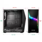 Spirit of Gamer Számítógépház - CLONE 4 Black (fekete, ablakos, 2x12cm ventilátor, alsó táp,  ATX, 1xUSB3.0, 2xUSB2.0)