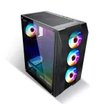 Spirit of Gamer Számítógépház - Rogue VI RGB (fekete, ablakos, 4x12cm ventilátor, alsó táp,  ATX, 1xUSB3.0, 2xUSB2.0)