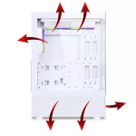 Spirit of Gamer Számítógépház - SPECTRA Arctic (fehér, ablakos, 3x12cm ventilátor, alsó táp,  ATX, 1xUSB3.0, 2xUSB2.0)