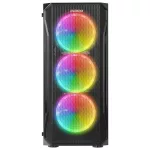 Everest Számítógépház - X-RACER (fekete; üveg; ATX; alsó táp; 4x120mm LED, 1xUSB3.0 + 2xUSB2.0)