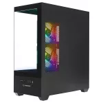 Rampage Számítógépház - CALIBRE (fekete; üveg; mATX; alsó táp; 3x120mm RGB, 1xUSB3.0 + 2xUSB2.0)