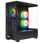 Rampage Számítógépház - CALIBRE (fekete; üveg; mATX; alsó táp; 3x120mm RGB, 1xUSB3.0 + 2xUSB2.0)