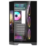 Rampage Számítógépház - NOVA (fekete; üveg; ATX; 9,17" TFT kijelző, 7x120mm RGB, 1xUSB3.0 + 1xUSB2.0)