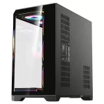 Rampage Számítógépház - NOVA (fekete; üveg; ATX; 9,17" TFT kijelző, 7x120mm RGB, 1xUSB3.0 + 1xUSB2.0)