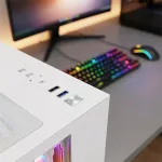 Rampage Számítógépház - NOVA (fehér; üveg; ATX; 9,17" TFT kijelző, 7x120mm RGB, 1xUSB3.0 + 1xUSB2.0)