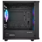 Rampage Számítógépház - VEGA V2 (fekete; üveg; mATX; alsó táp; 4x120mm RGB, 1xUSB3.0 + 2xUSB2.0)