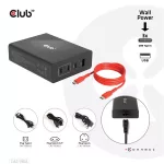 Club 3D Hálózati Adapter - CAC-1906 (132W GaN, 2x USB-A, 2x USB-C, PD3.0, 4 csatlakozó)