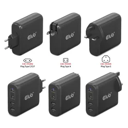  Club 3D Hálózati Adapter - CAC-1912EU (100W GaN, 2x USB-A, 2x USB-C, PD3.0, 4 csatlakozó)