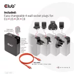 Club 3D Hálózati Adapter - CAC-1917 (140W GaN, 3x USB-C, 1x USB-A, PD3.1, 4 csatlakozó)