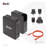 Club 3D Hálózati Adapter - CAC-1917 (140W GaN, 3x USB-C, 1x USB-A, PD3.1, 4 csatlakozó)