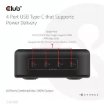 Club 3D Hálózati Adapter - CAC-1918 (240W GaN, 4x USB-C, PD3.1, 4 csatlakozó)