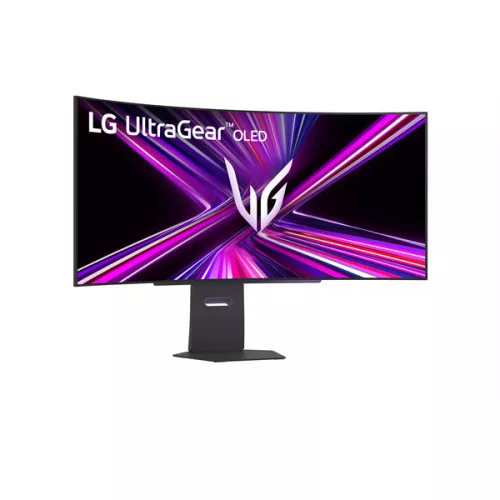 LG Monitor 45" - 45GX900A-B (OLED; Ívelt, 21:9; 3440x1440; <1ms; 275cd; 240Hz, HDMIx2, BT, DP; USB; HDR; Áll.mag. Spkr)