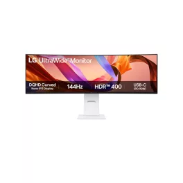   LG Monitor 49" - 49U950A-W (IPS; Ívelt, 32:9; 5120x1440; 5ms; 400cd; 144Hz, HDMIx2, DP, USB-C, Spkr, HDR400, Mag.áll)