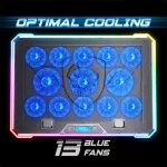 Spirit of Gamer Notebook Hűtőpad 17"-ig - AIRBLADE 1300 RGB (25,8dB; max. 169 m3/h; 10x6cm+3x8cm, RGB LED, 2xUSB2.0)