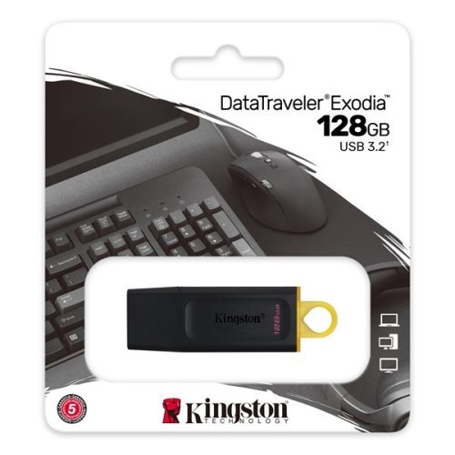 Kingston Pendrive - Datatraveler Exodia DTX/128GB (128GB, USB3.2, fekete)