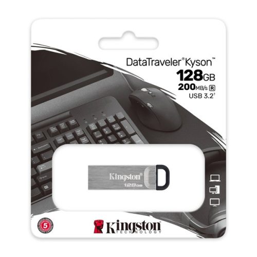 Kingston Pendrive - Datatraveler  Kyson DTKN/128GB (128GB, USB3.2, ezüst)