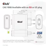 Club 3D Hálózati Adapter - CAC-1908EU (100W GAN, USB-IF, egyportos USB-C, PD 3.0 támogatás)