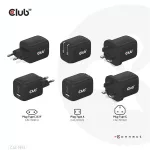 Club 3D Hálózati Adapter - CAC-1913EU (65W GAN, Triple port 2xUSB-C 1xUSB-A PD 3.0)
