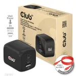 Club 3D Hálózati Adapter - CAC-1913EU (65W GAN, Triple port 2xUSB-C 1xUSB-A PD 3.0)