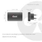 Club 3D Hálózati Adapter - CAC-1935 (65W 2xUSB-C, PD3.1, túltöltés védelem, kicsi méret, fekete)