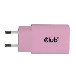 Club 3D Hálózati Adapter - CAC-3021 (2db/csomag, 30W USB-C, PD3.0, túltöltés védelem, kicsi méret, pink)