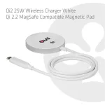 Club 3D Vezeték nélküli töltő - CAC-3026 (Qi2 25W Wireless, 1m, fehér)