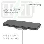 Club 3D Vezeték nélküli töltő - CAC-3026 (Qi2 25W Wireless, 1m, fehér)
