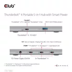 Club 3D USB Hub - CSV-1580 (Thunderbolt 4 to 3x Thunderbolt 4, 1x USB Gen2 Type-A, 100W DC, Max. 10Gbps)