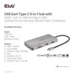 Club 3D USB Hub - CSV-1594 (3.1 USB-C Gen 1 to HDMI, 2xUSB-A Gen 1, USB-C Gen 1, VGA, SD, Micro SD 3.0, RJ45, 3,5 Jack)