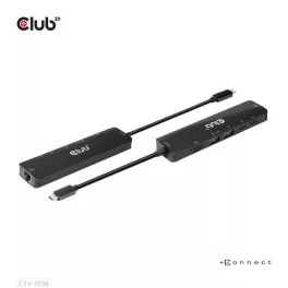   Club 3D USB Hub - CSV-1596 (USB-C to 2xHDMI, 2xUSB-A, USB-C PD, RJ45, 4k60Hz)