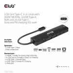 Club 3D USB Hub - CSV-1596 (USB-C to 2xHDMI, 2xUSB-A, USB-C PD, RJ45, 4k60Hz)