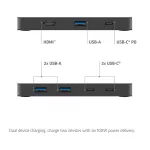 Club 3D KVM Switch - CSV-2512 (USB-C to 4xHDMI 4K60Hz, Alternate Mode, 5 Gbps, 100W)