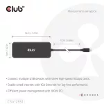 Club 3D USB Hub - CSV-2551 (USB-C to USB-C, 2xUSB-A, RJ45, SD/MicroSD, 100W PD, HDMI, DP, 8K30hz)