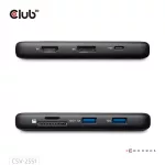 Club 3D USB Hub - CSV-2551 (USB-C to USB-C, 2xUSB-A, RJ45, SD/MicroSD, 100W PD, HDMI, DP, 8K30hz)