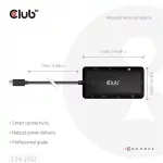 Club 3D USB Hub - CSV-2552 (USB-C to 2xUSB-C, 2xUSB-A, 2xHDMI, RJ45, SD/MicroSD, 100W PD, 4K60hz)
