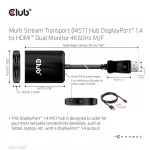 Club 3D MST Hub - CSV-7200H (DisplayPort 1.4 to 2x HDMI, 2x 4K60Hz)