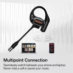 ONEODIO Sport Fejhallgató - OpenRock LINK 20 Black (premium, légvezetés, BT 6.0, fekete)