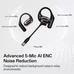 ONEODIO Sport Fejhallgató - OpenRock LINK 20 Black (premium, légvezetés, BT 6.0, fekete)