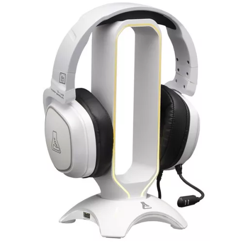 The G-Lab Fejhallgató állvány - K STAND RADON W  (fehér, 2xUSB3.0, műanyag)