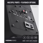 Majority Hangszóró 2.0 - D70X Fekete (70W, Bluetooth 5.3, USB, AUX, HDMI ARC, RCA, USB, Optikai, Távírányító)