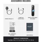 Majority Hangszóró Soundbar - Bowfell Axis 2.1 Atmos (200W, BT 5.0, HDMI ARC, AUX, USB, Optikai, Távírányító, Mélynyomó)