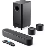 Majority Hangszóró Soundbar - Bowfell Halo 5.1 Atmos (300W, BT 5.3, HDMI ARC, AUX, USB, Optikai, Távírányító, Mélynyomó)