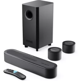   Majority Hangszóró Soundbar - Bowfell Halo 5.1 Atmos (300W, BT 5.3, HDMI ARC, AUX, USB, Optikai, Távírányító, Mélynyomó)
