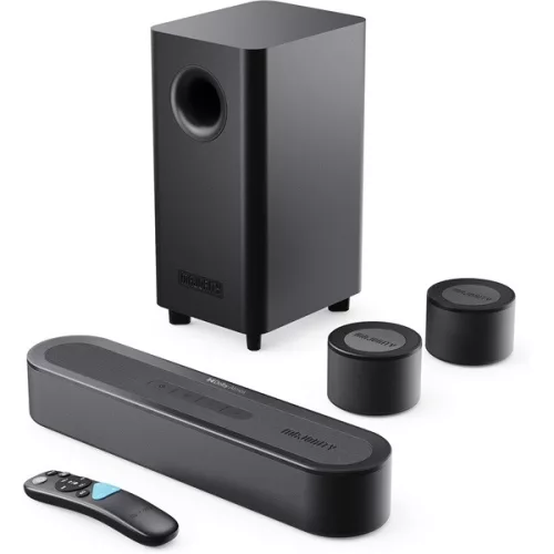 Majority Hangszóró Soundbar - Bowfell Halo 5.1 Atmos (300W, BT 5.3, HDMI ARC, AUX, USB, Optikai, Távírányító, Mélynyomó)